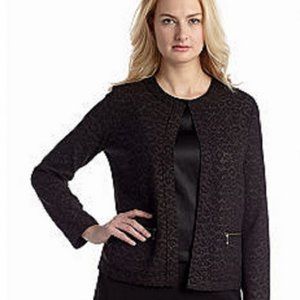 Kasper Black w/ Silver Zip Pockets Cardigan Jacket - Size 1X
